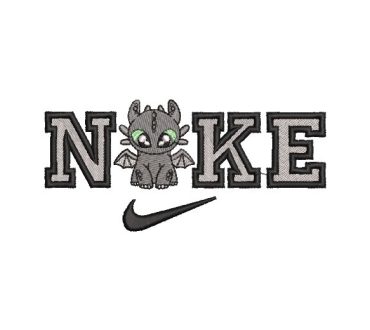 Logo Nike Light Fury Como entrenar a tu Dragon Diseños de Bordado