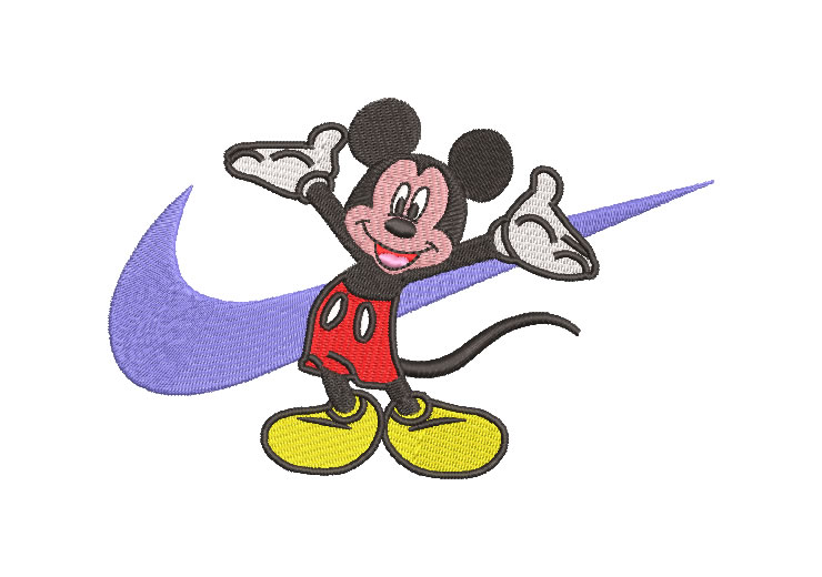 Logo Nike Mickey Mouse Diseños de Bordado