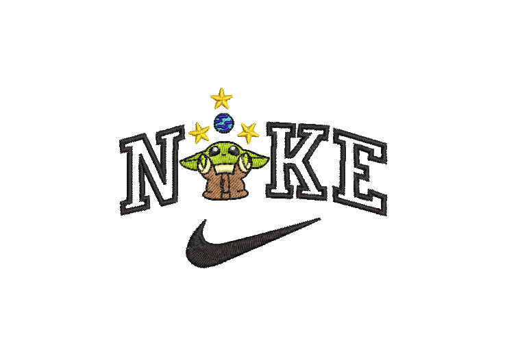 Logo Nike Yoda Diseños de Bordado