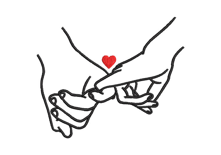 Manos Haciendo una Promesa de Amor Diseños de Bordado