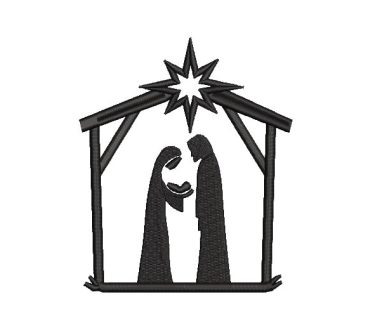 María y José Nacimiento de Jesús con Estrella Diseños de Bordado