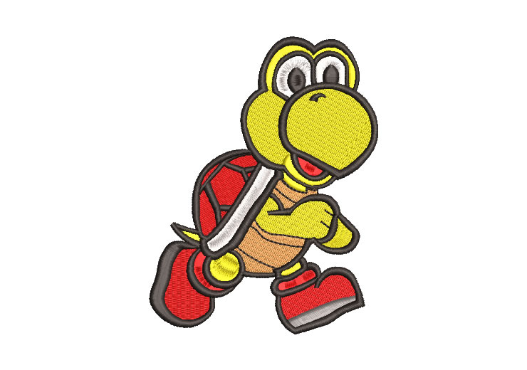 Mario Bros Tortuga Diseño de Bordado