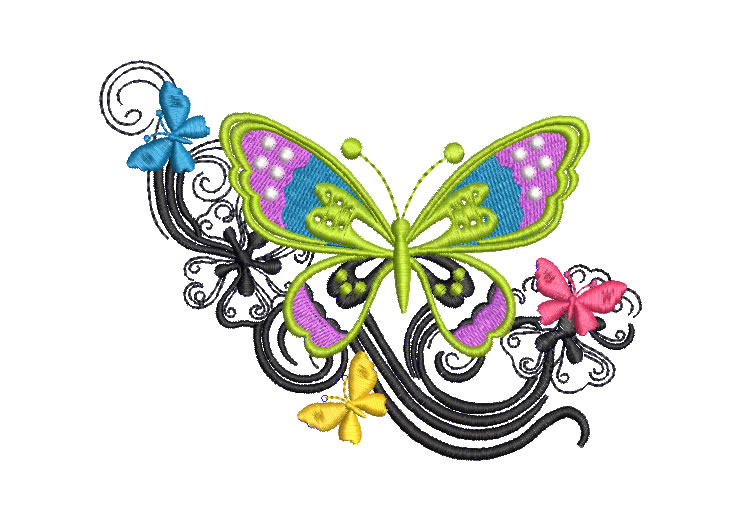 Mariposa Fantasia Diseños de Bordado
