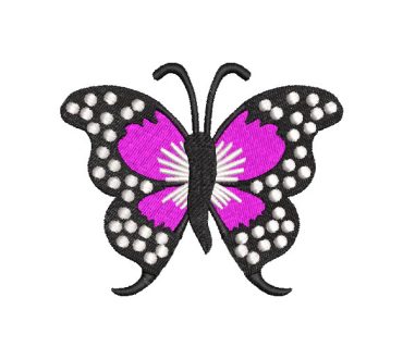 Mariposa Negra con Morado Diseños de Bordado