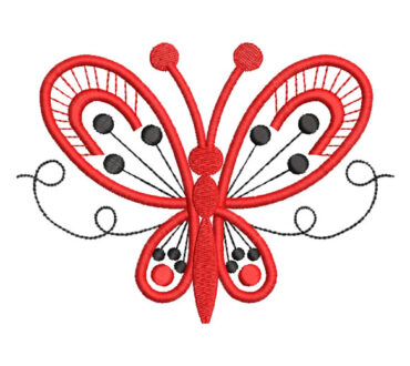 Mariposa Roja Diseños de Bordado