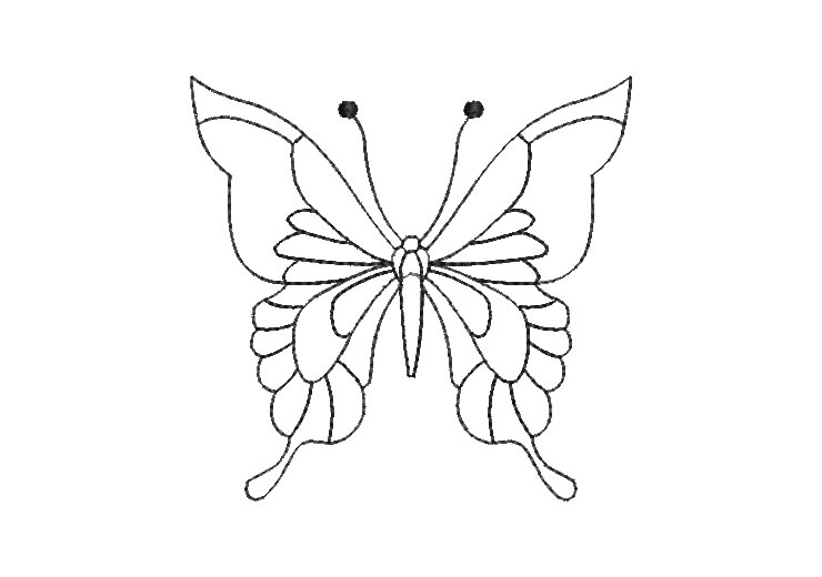 Mariposa Silueta Diseño de bordado