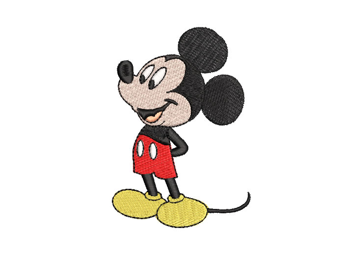 Mickey Mouse Mirando Diseños de Bordado