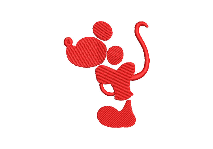 Mickey Mouse Rojo Diseños de Bordado