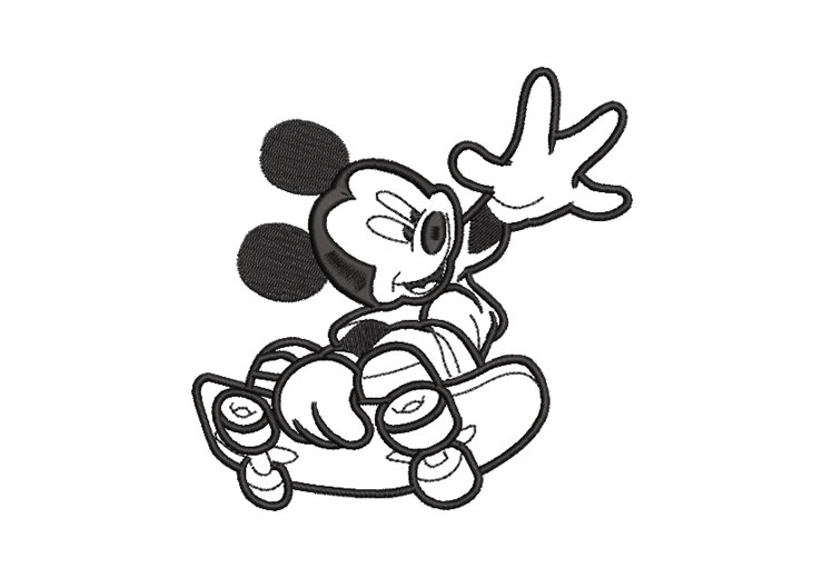 Mickey Mouse Scooter Diseños de Bordado