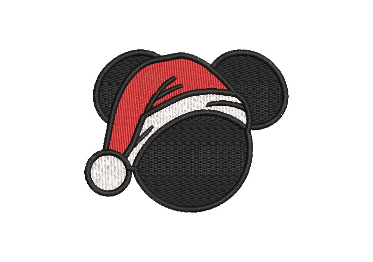 Mickey Mouse de Navidad Papa Noel Diseños de Bordado