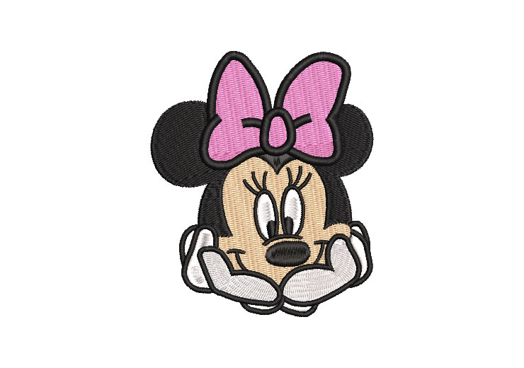 Minnie Mouse Manos en la cara Diseños de Bordado