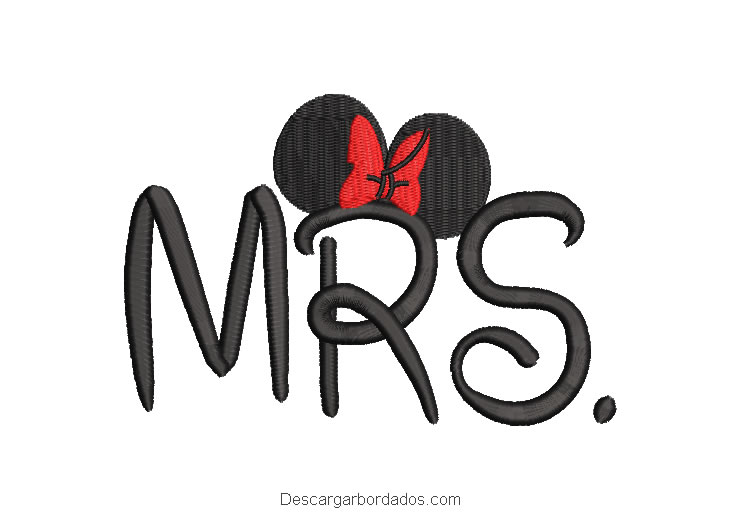 Mrs Mickey Mouse Diseño de Bordado