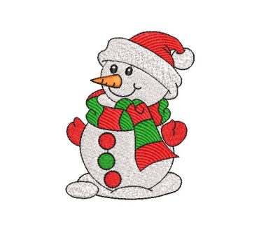 Muñeco de Nieve con Chalina de Navidad Diseños de Bordado
