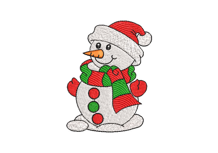 Muñeco de Nieve con Chalina de Navidad Diseños de Bordado