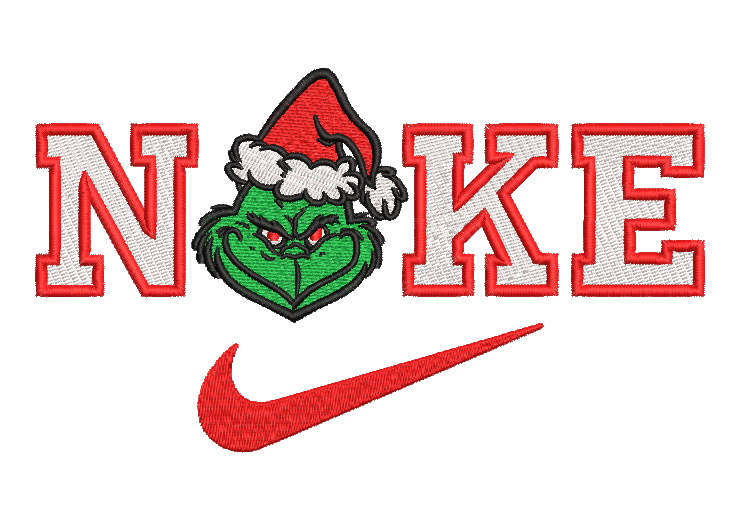 Nike Grinch Navidad Diseños de Bordado