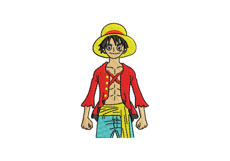 One Piece Monkey Luffy Anime Diseños de Bordado