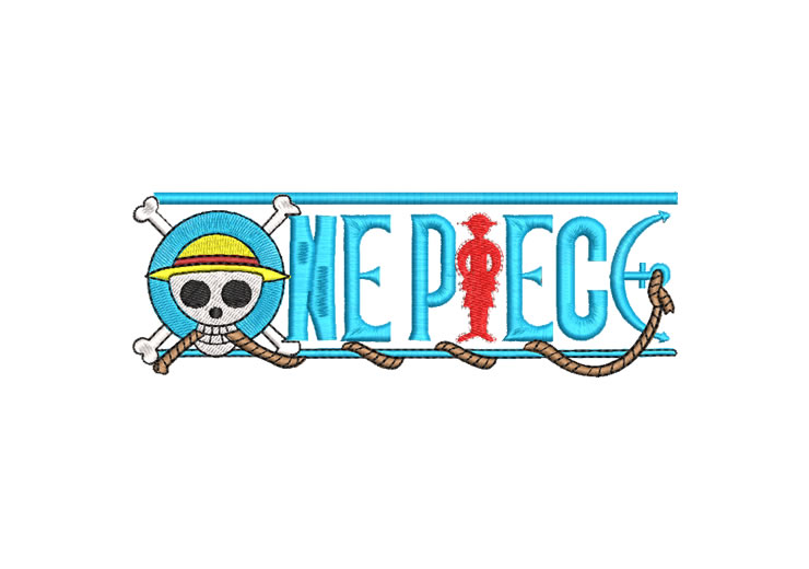 One piece Letras Diseños de Bordado