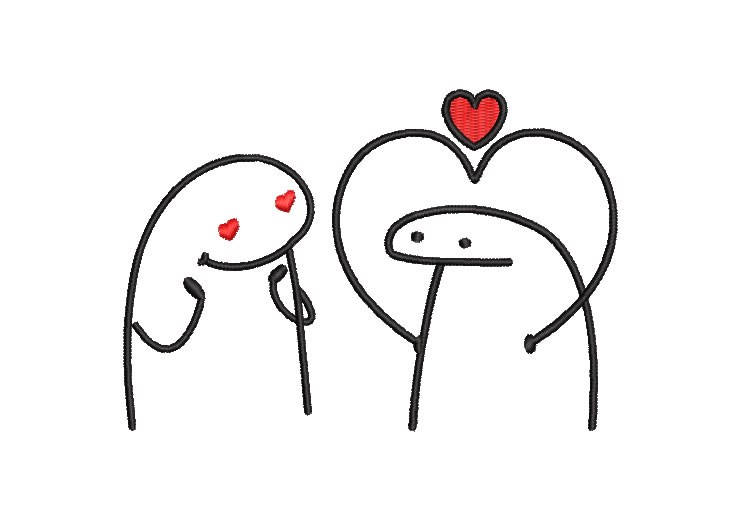 Pareja de Enamorados Animado Diseños de Bordado