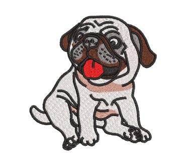 Perro Pug Diseños de Bordado