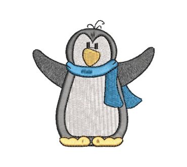 Pingüino con Chalina Diseños de Bordado