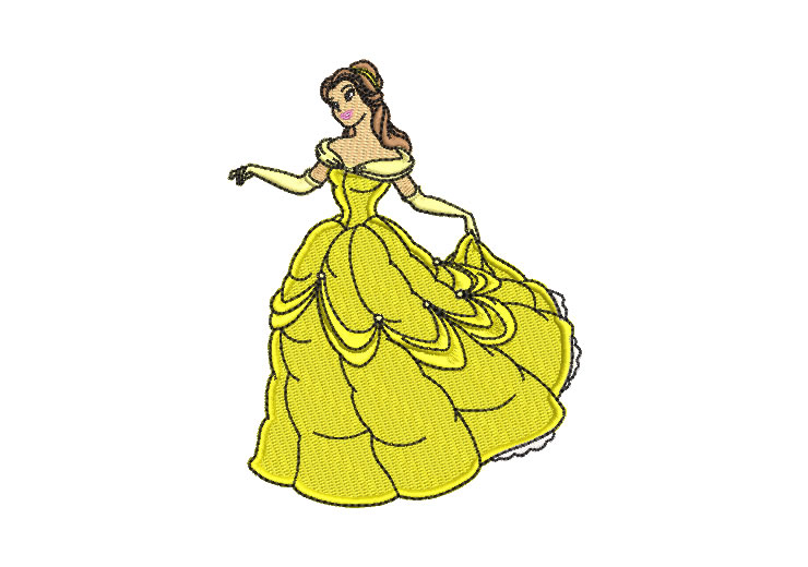 Princesa Bella Disney Diseños de Bordado