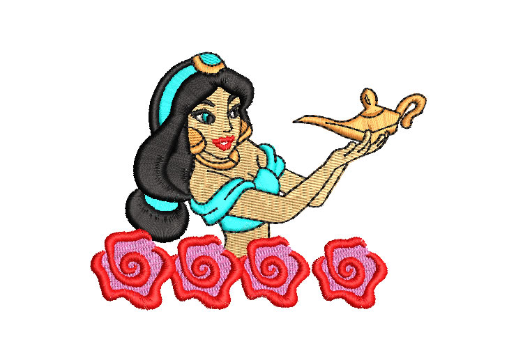 Princesa de Disney Jasmín Diseños de Bordado