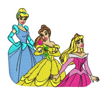 Princesas de Disney Aurora La cenicienta y La Bella Diseños de Bordado