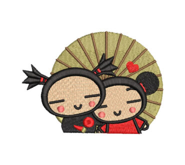 Pucca y su Novio Diseños de Bordado