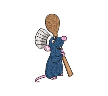 Ratatouille Chef Remy con cuchara Diseños de Bordado
