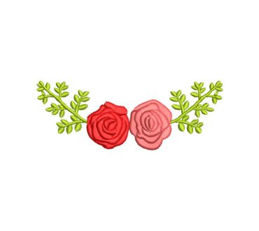 Rosas de Colores con Hojas Verdes Diseños de Bordado
