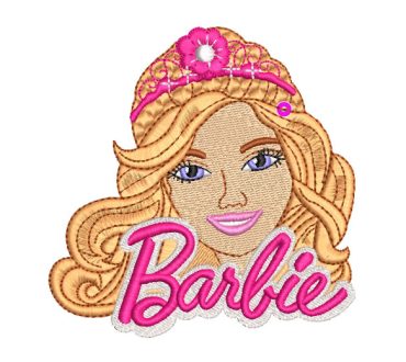 Rostro de Barbie con Letras Diseños de Bordado