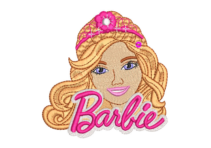 Rostro de Barbie con Letras Diseños de Bordado