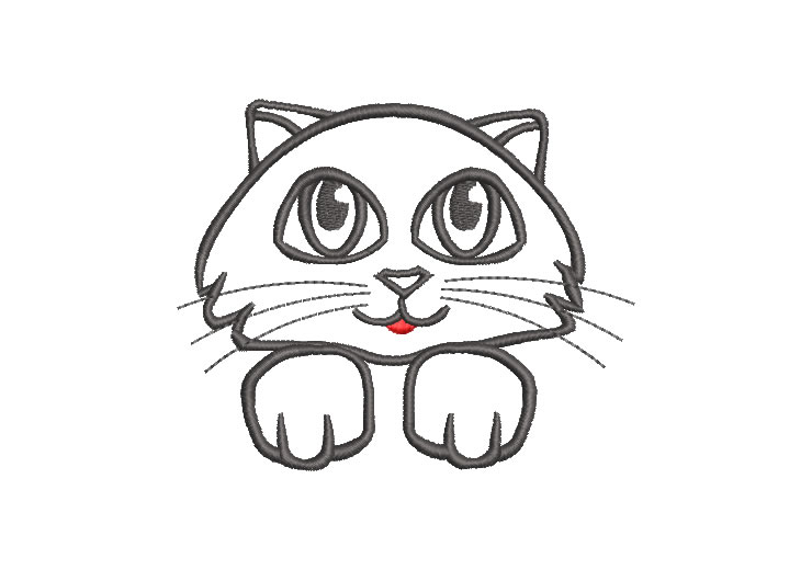 Rostro de Gato Infantil Diseños de Bordado