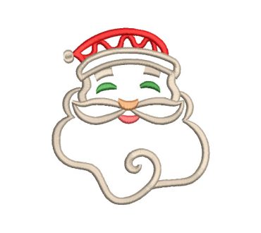 Rostro de Papa Noel Santa Claus Diseños de Bordado