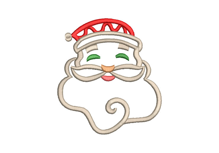 Rostro de Papa Noel Santa Claus Diseños de Bordado