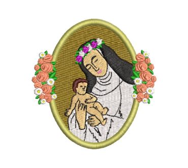 Santa Rosa de Lima con Rosas Diseños de Bordado