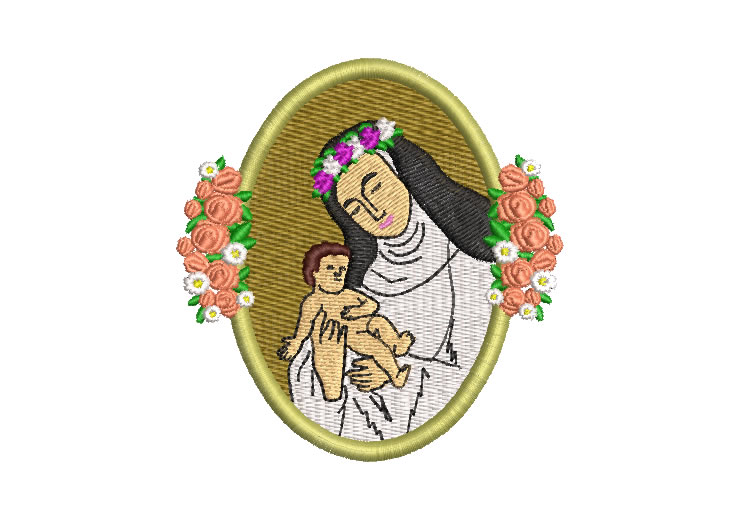 Santa Rosa de Lima con Rosas Diseños de Bordado
