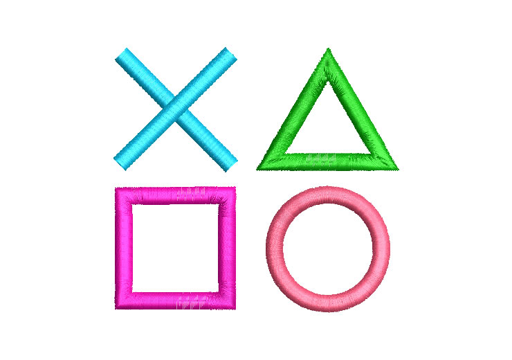 Símbolos del Mando PlayStation Diseños de Bordado