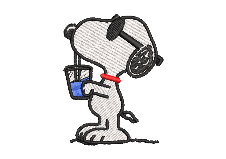 Snoopy con Lentes y Tomando una bebida Diseños de Bordado