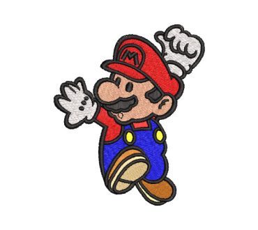Super Mario Bros Saltando Diseños de Bordado
