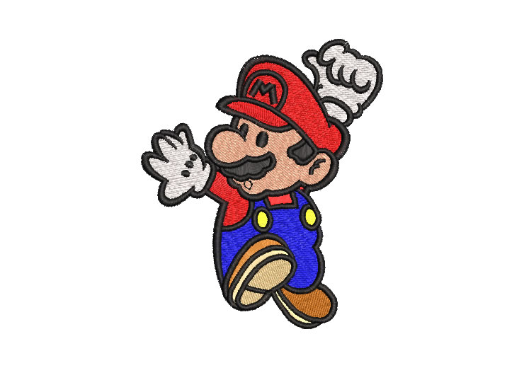 Super Mario Bros Saltando Diseños de Bordado
