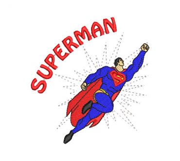 Superman volando diseño bordado para maquina