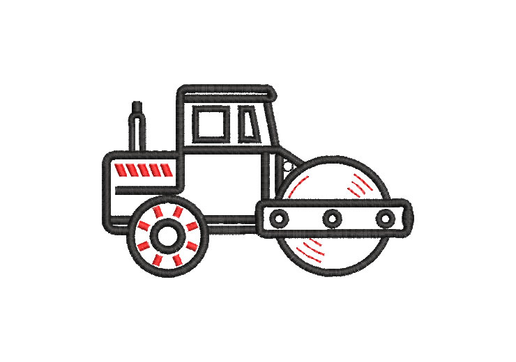Tractor Compactador Rodillo DIseños de Bordado