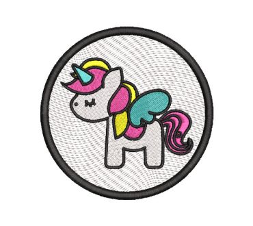 Unicornio con alas coloridas Diseños de Bordado