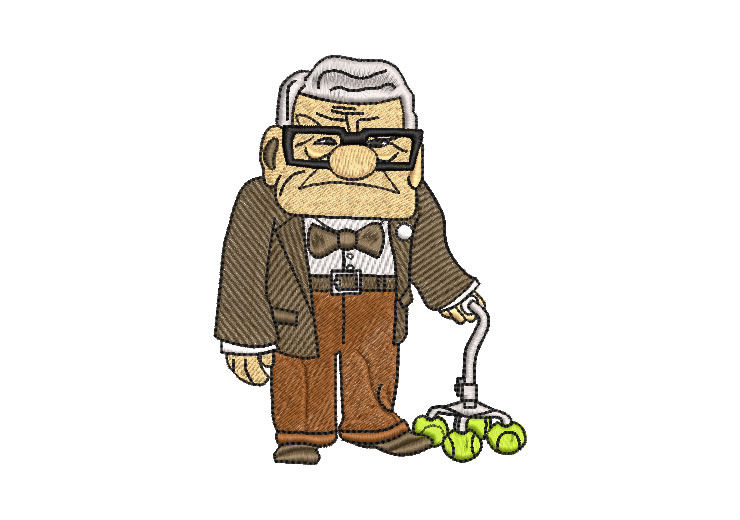 Up una aventura de altura Carl Fredricksen Diseños de Bordado