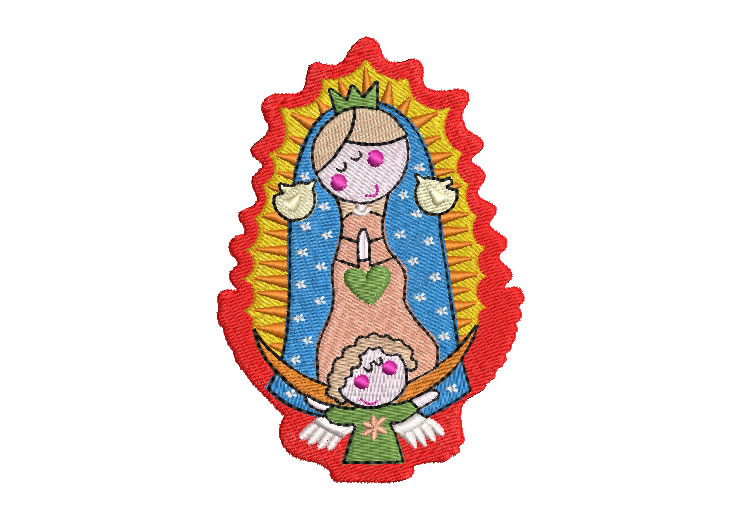 Virgen de Guadalupe Animada Diseños de Bordado - Descargar Diseños de  Bordados