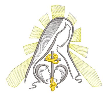 Virgen maría con corazón silueta Diseños de Bordado