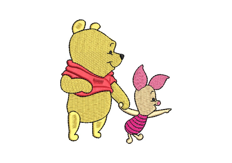 Winnie Pooh y Piglet Diseños de Bordado