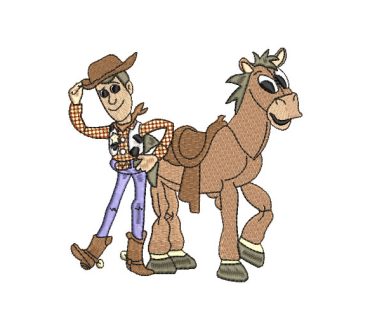Woody y Tiro al Blanco Bullseye de Toy Story Diseños de Bordado