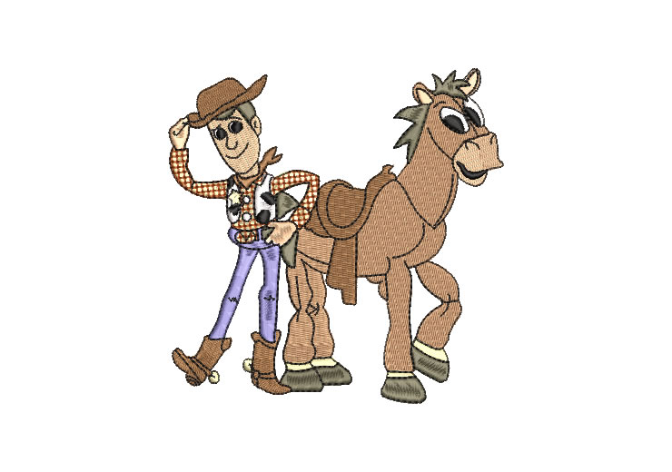 Woody y Tiro al Blanco Bullseye de Toy Story Diseños de Bordado